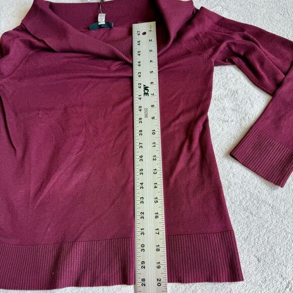 NWT Cable & Gauge Burgundy Off The Shoulder Strappy Sweater - Picture 10 of 16